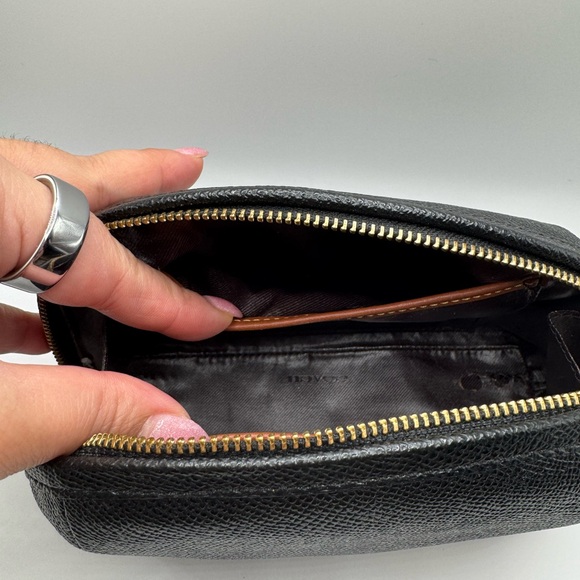 Coach Cosmetic Case Black Canvas With C Logo - Picture 8 of 8